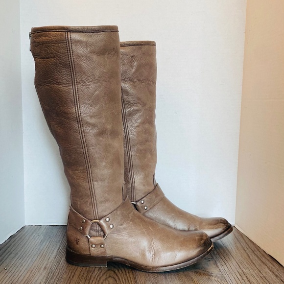 Frye Phillip Harness Womens Leather Back Zip Riding Boots, 9.5 B. - Picture 1 of 7